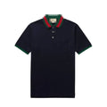 Navy Stripe Trim Polo
